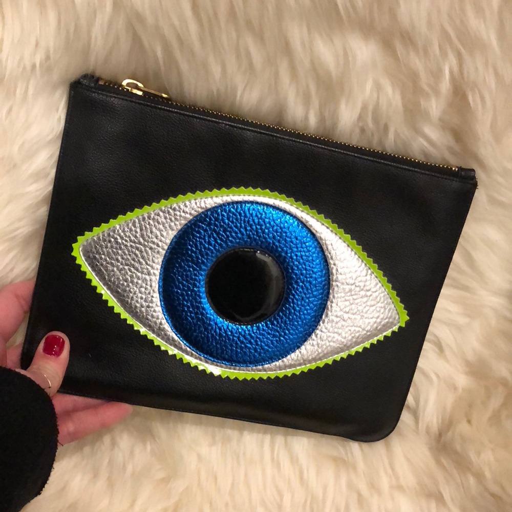 Poppy Lissiman Black Evil Eye Clutch